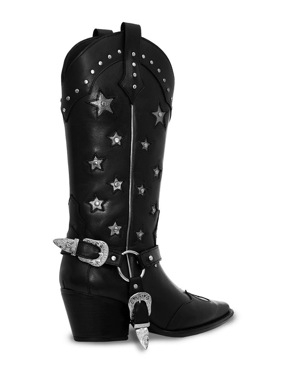 Bota cowboy media pierna Best seller de piel para mujer 2