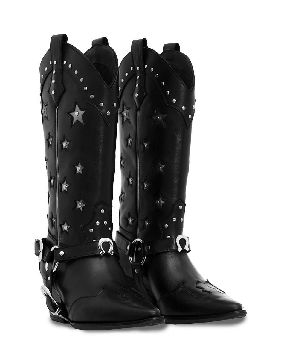 Bota cowboy media pierna Best seller de piel para mujer 4