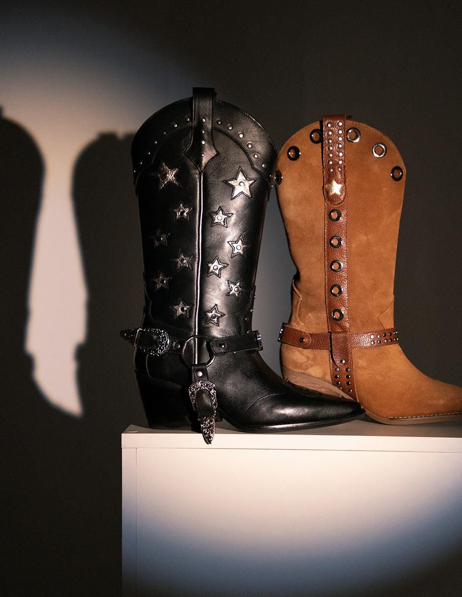 Bota cowboy media pierna Best seller de piel para mujer 5