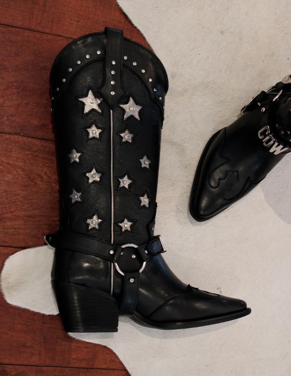 Bota cowboy media pierna Best seller de piel para mujer 7