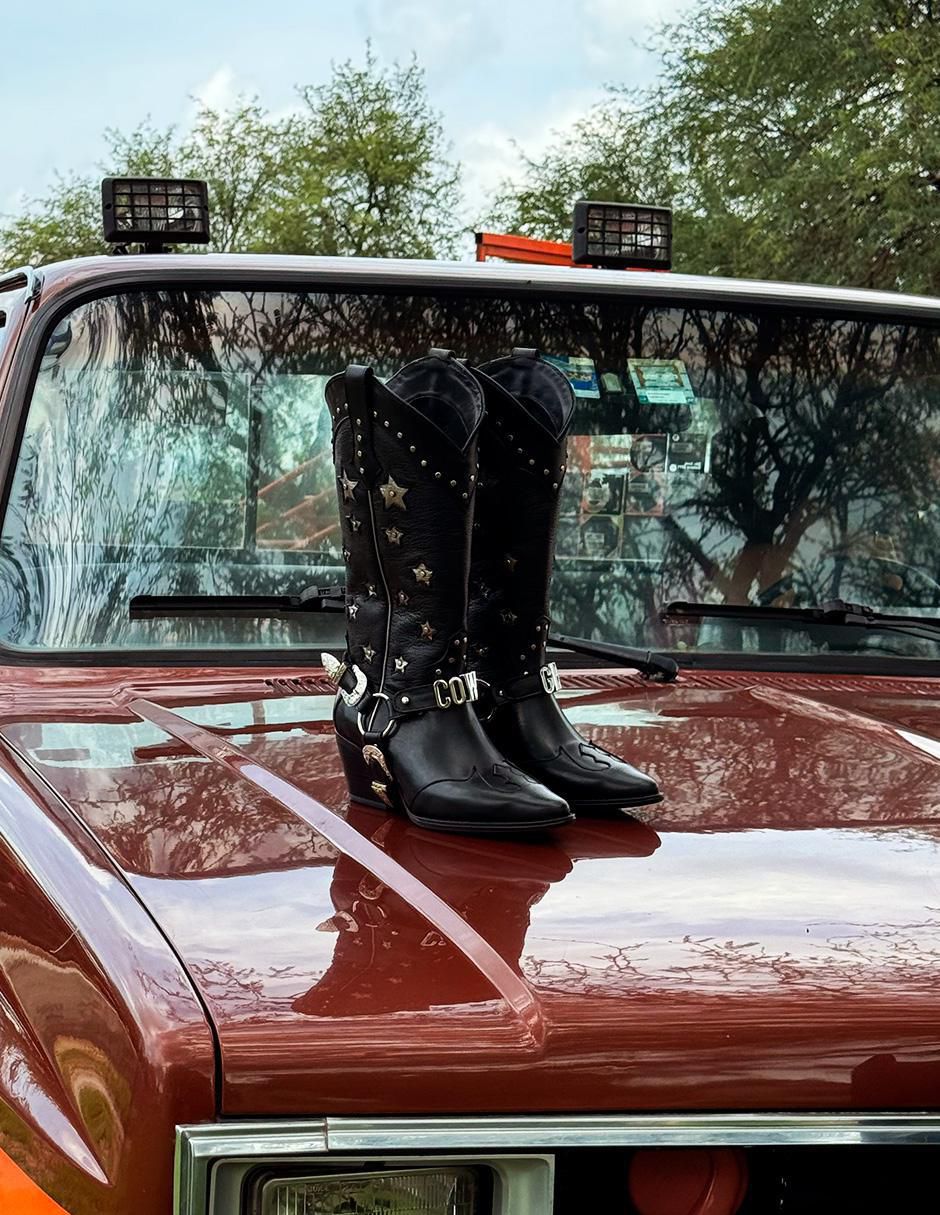 Bota cowboy media pierna Best seller de piel para mujer 8