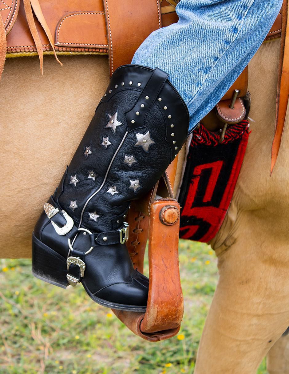 Bota cowboy media pierna Best seller de piel para mujer 10