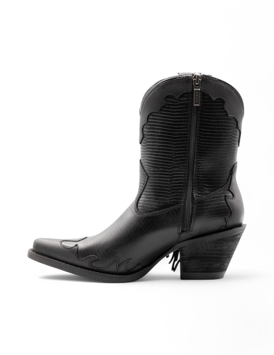 Bota Cowboy media pierna de piel bovino para mujer 4