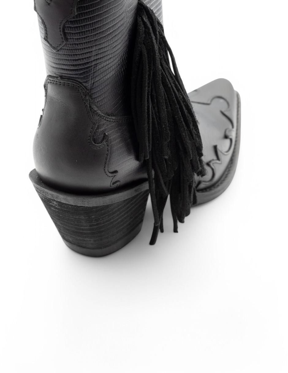 Bota Cowboy media pierna de piel bovino para mujer 7