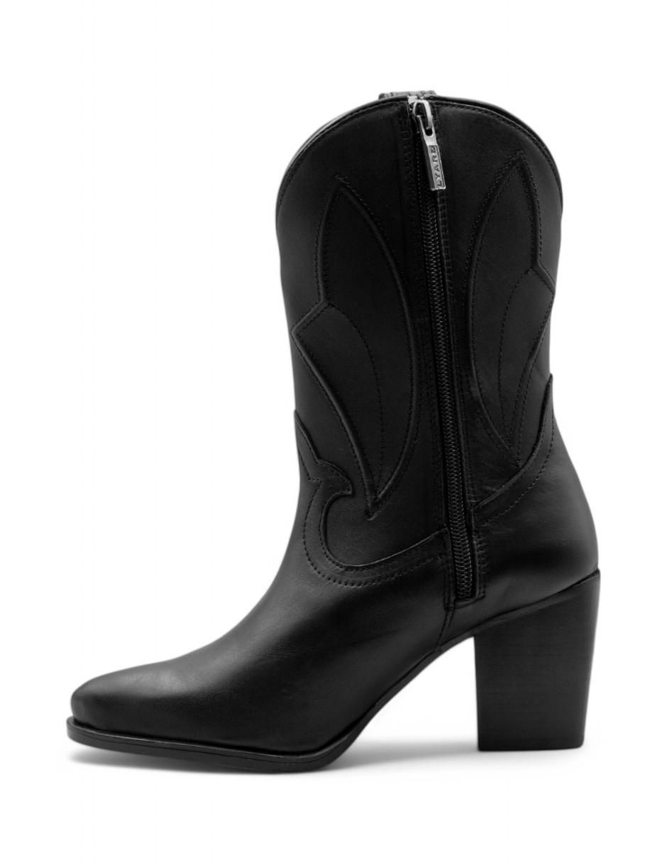 Bota cowboy media pierna de piel para mujer 3