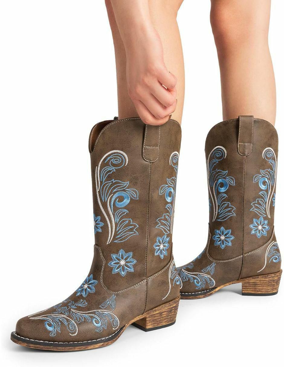 Bota cowboy arriba del tobillo para mujer 4