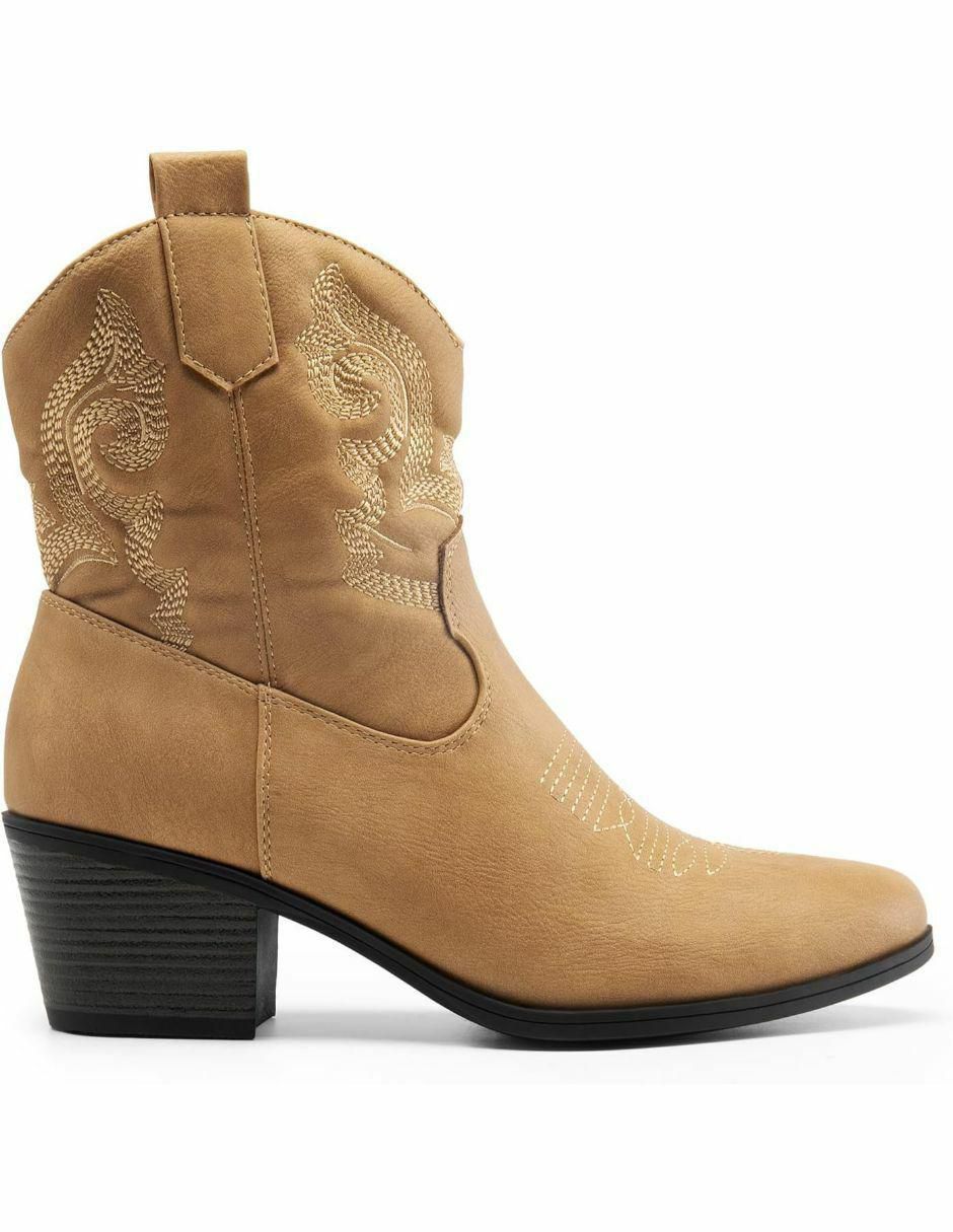 Bota cowboy arriba del tobillo de piel para mujer 2