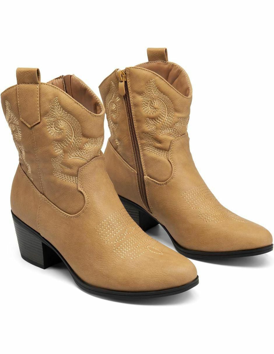 Bota cowboy arriba del tobillo de piel para mujer 3