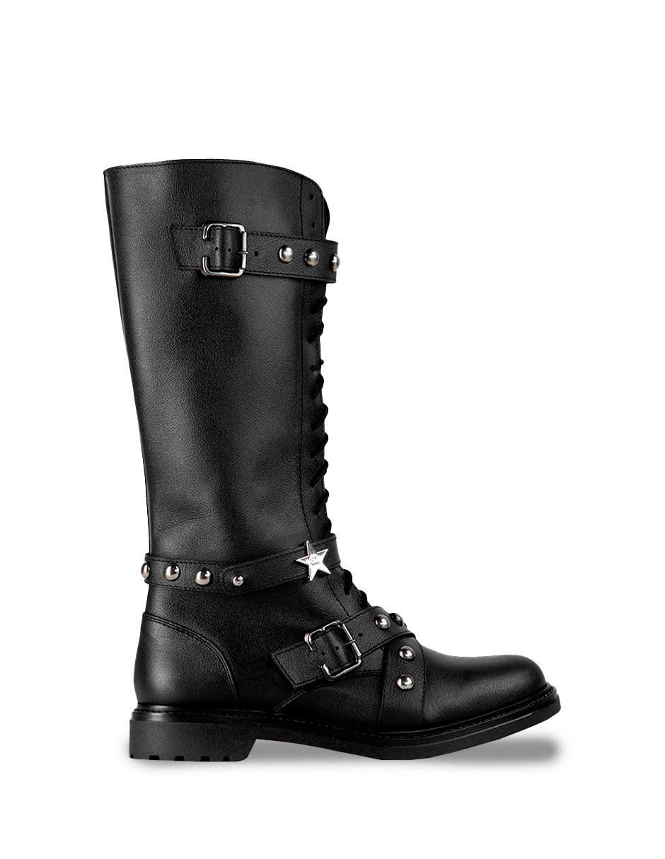 Bota media pierna de piel para mujer Bota media pierna de piel para mujer