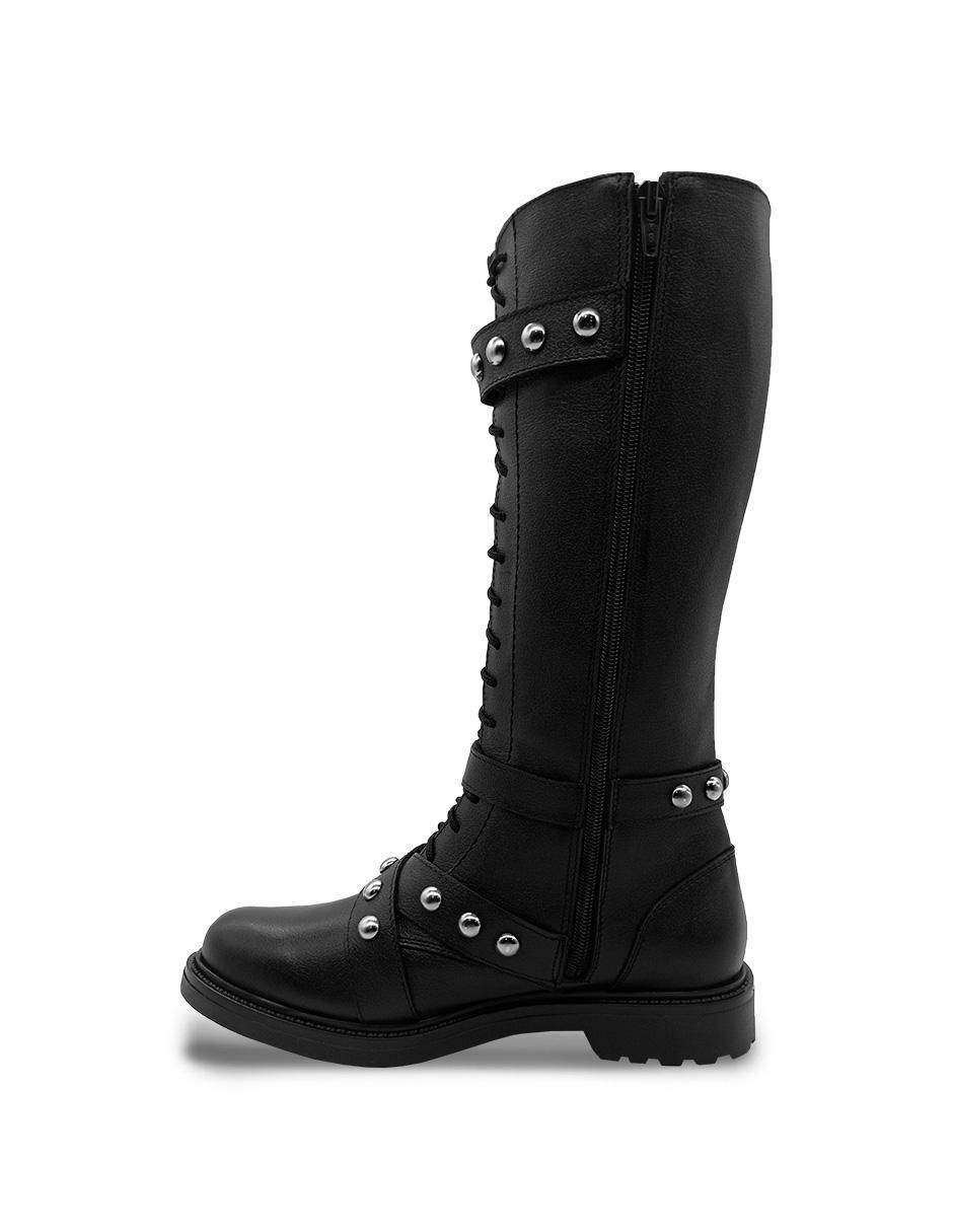 Bota media pierna de piel para mujer 2