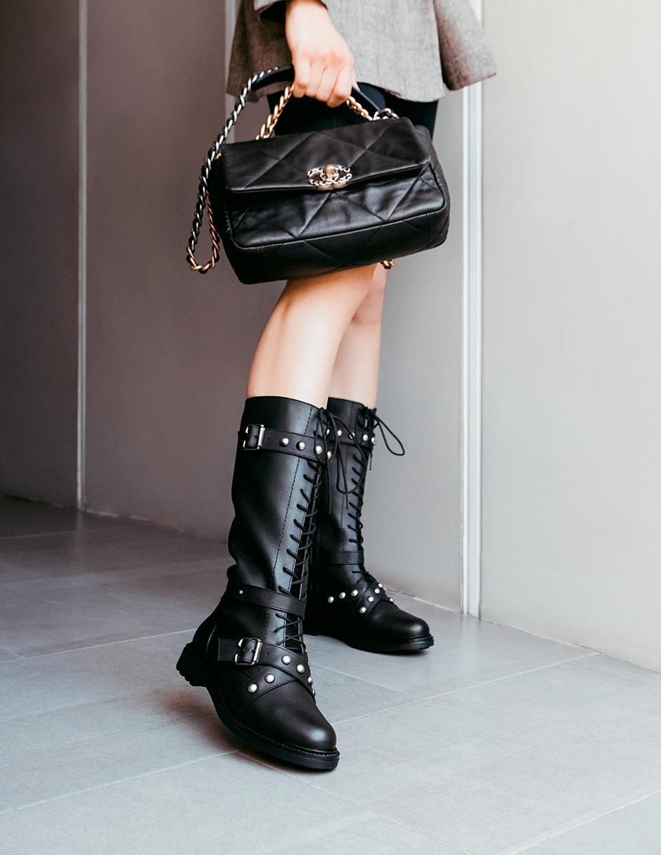 Bota media pierna de piel para mujer 3