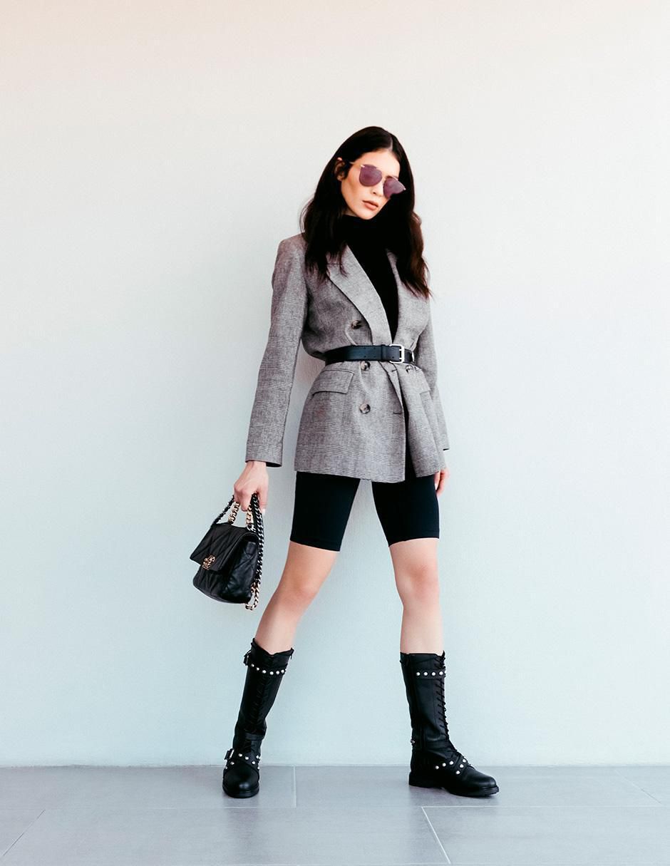 Bota media pierna de piel para mujer 5