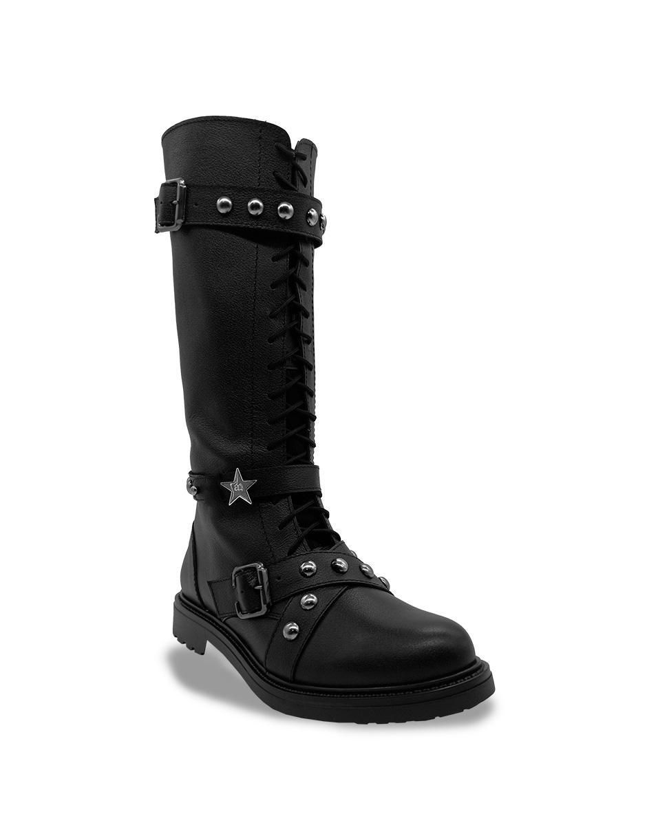 Bota media pierna de piel para mujer 7