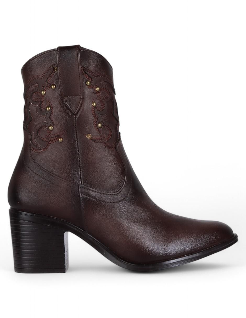 Bota cowboy arriba del tobillo de piel para mujer 3