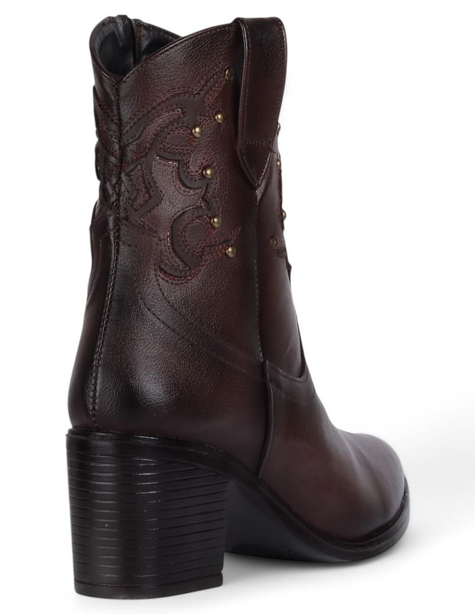Bota cowboy arriba del tobillo de piel para mujer 5