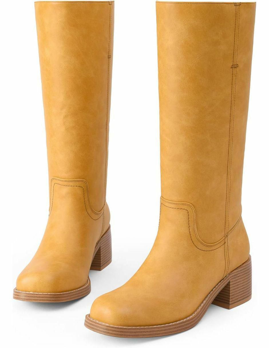 Bota cowboy abajo de la rodilla dream paris sin familia o colecci{on "de" piel vegana "para mujer"