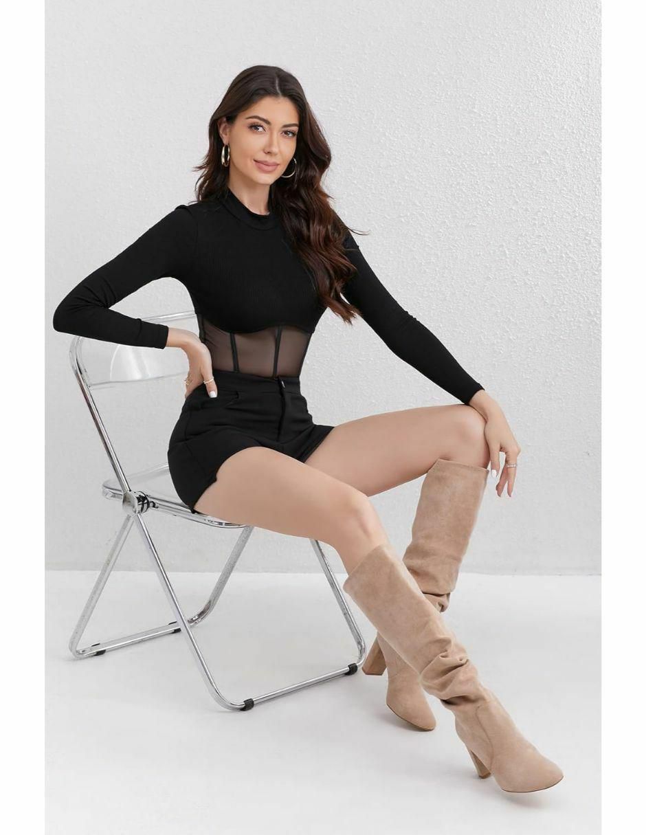 Bota abajo de la rodilla dream paris sin familia "de" gamuza "para mujer"