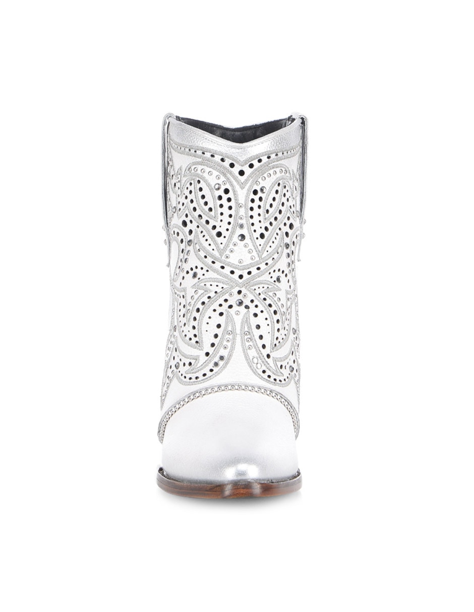 Bota cowboy arriba del tobillo de piel para mujer 5