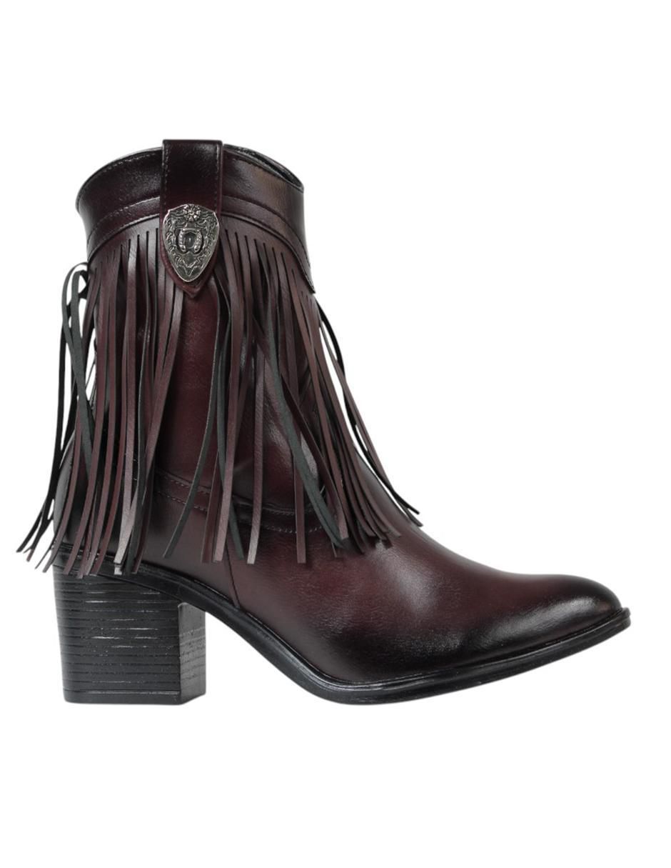 Bota cowboy arriba del tobillo Vaqueras de piel para mujer