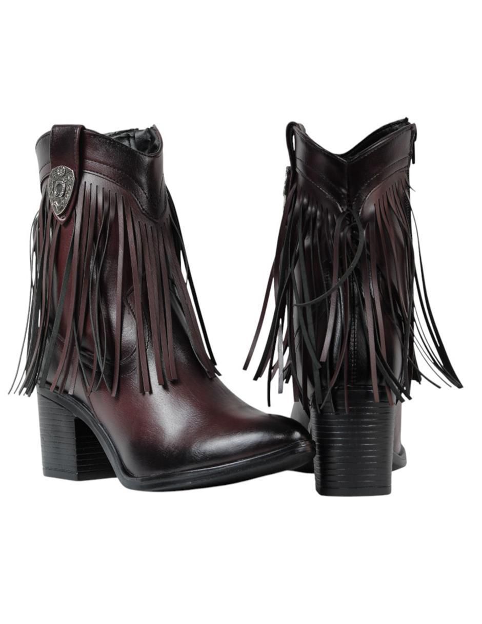 Bota cowboy arriba del tobillo Vaqueras de piel para mujer 5