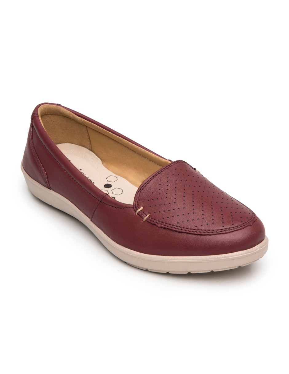 Mocasín de piel para mujer