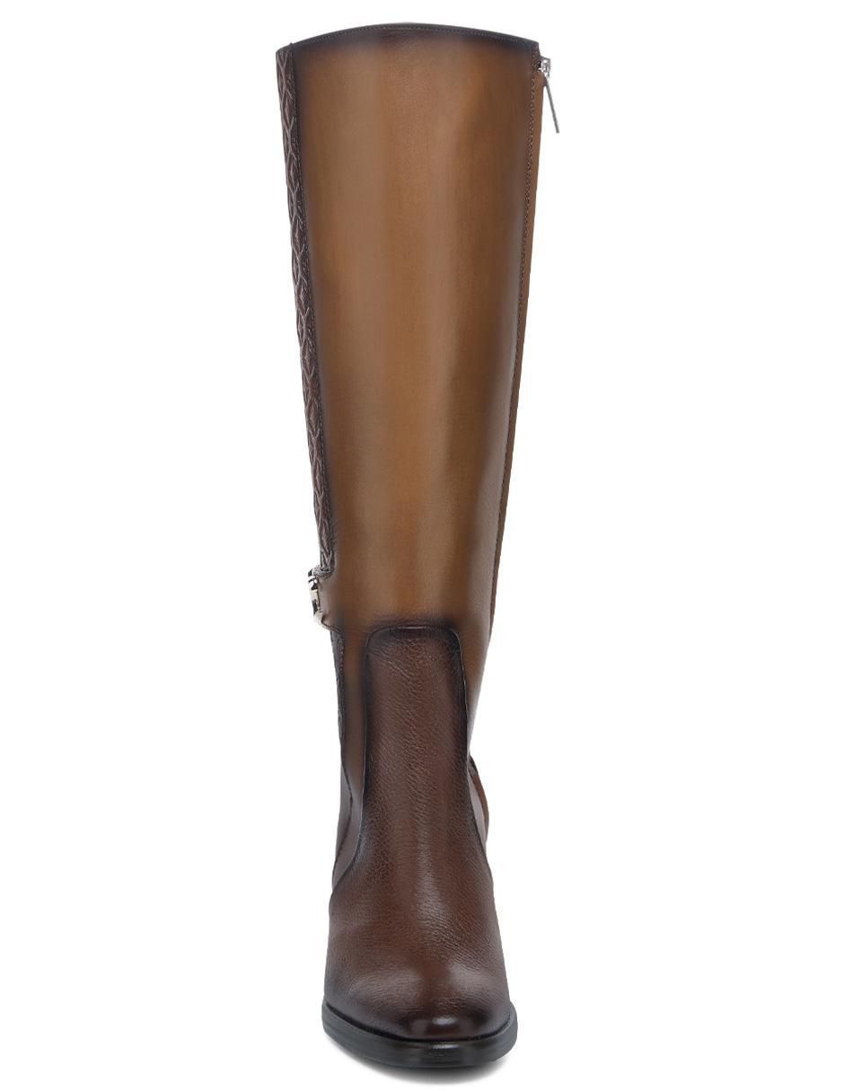 Bota abajo de la rodilla de piel para mujer 6