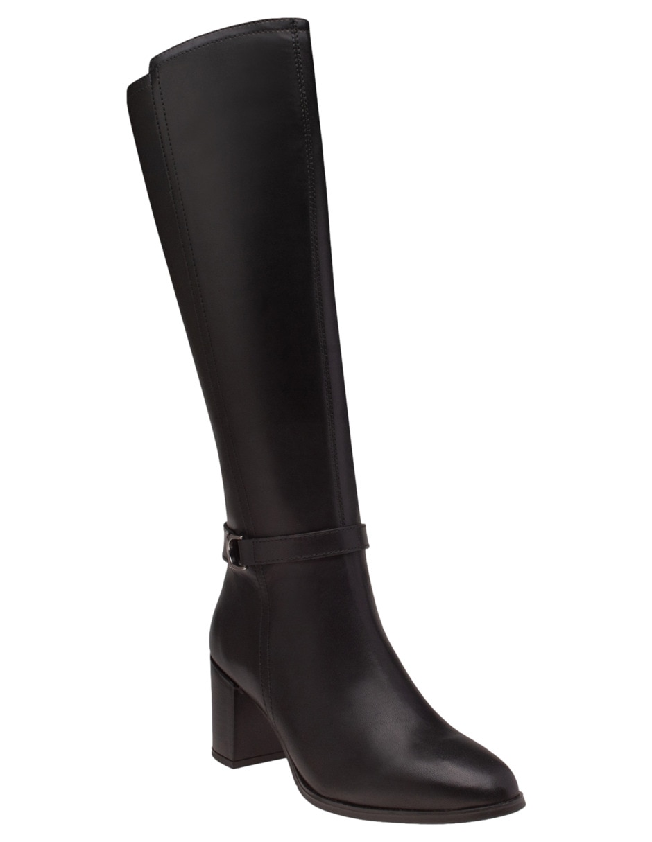 Bota media pierna Charlotte de piel para mujer Bota media pierna Charlotte de piel para mujer