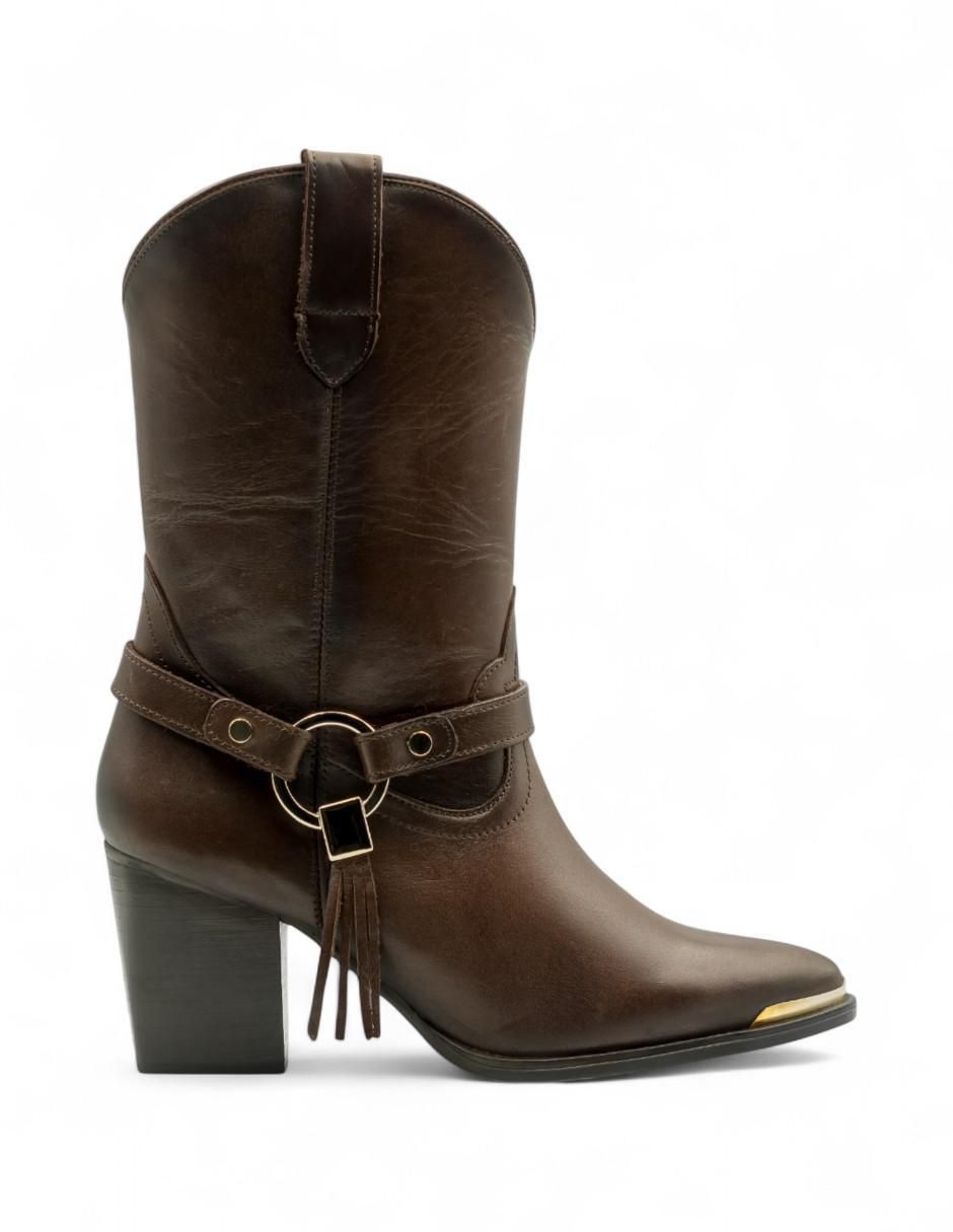Bota arriba del tobillo de piel para mujer