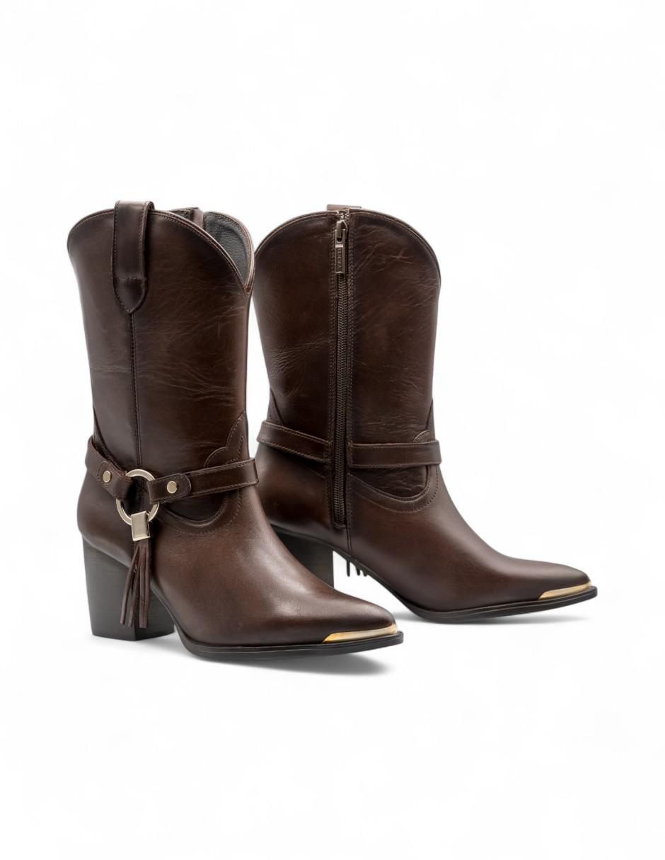 Bota arriba del tobillo de piel para mujer 2
