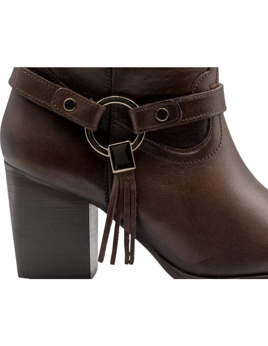 Bota arriba del tobillo de piel para mujer 4