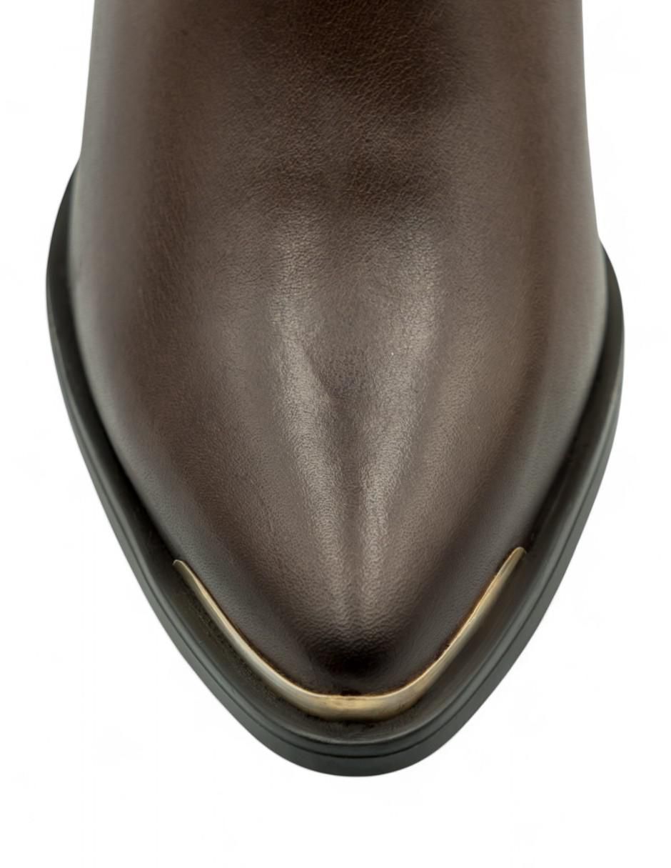 Bota arriba del tobillo de piel para mujer 5