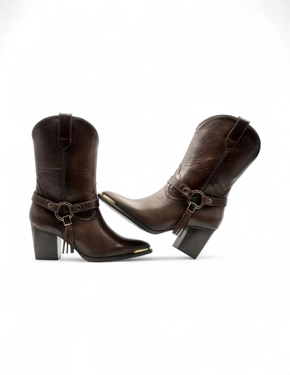 Bota arriba del tobillo de piel para mujer 7