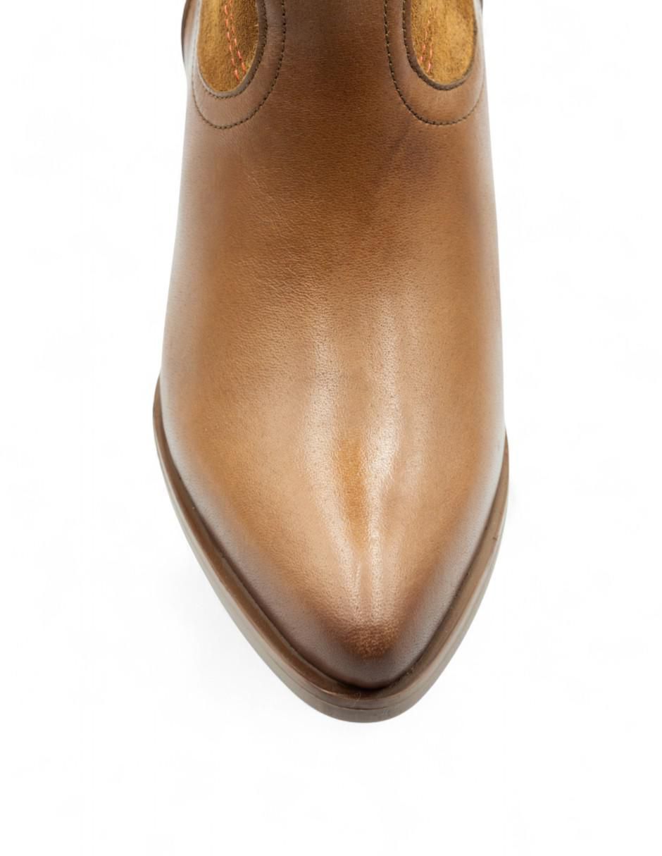 Bota cowboy arriba del tobillo de piel para mujer 7