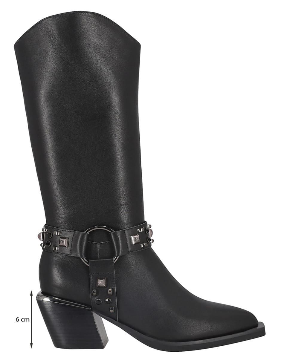 Bota media pierna de piel para mujer 7