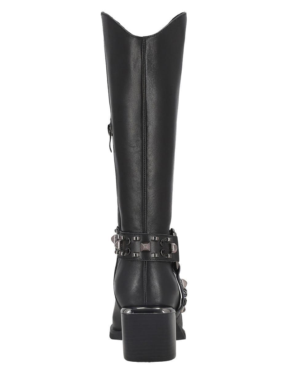 Bota media pierna de piel para mujer 4
