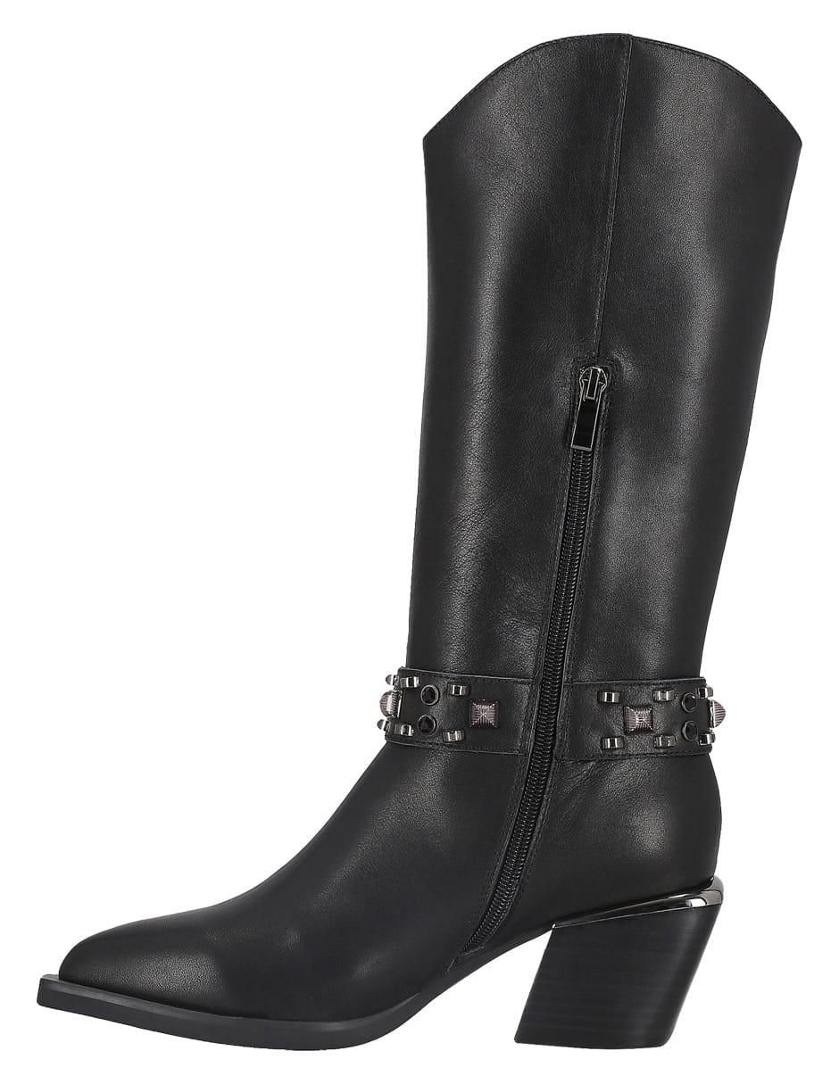 Bota media pierna de piel para mujer 5