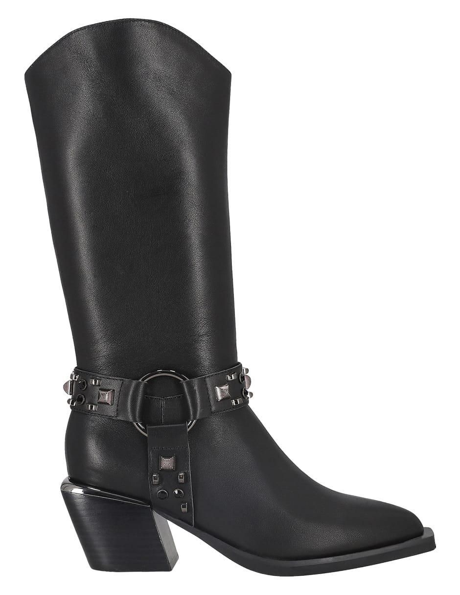 Bota media pierna de piel para mujer 6
