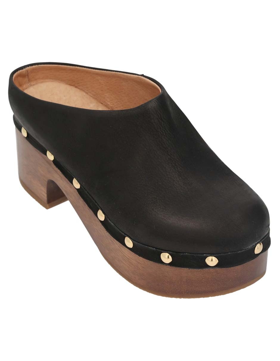 Zueco de cuero para mujer