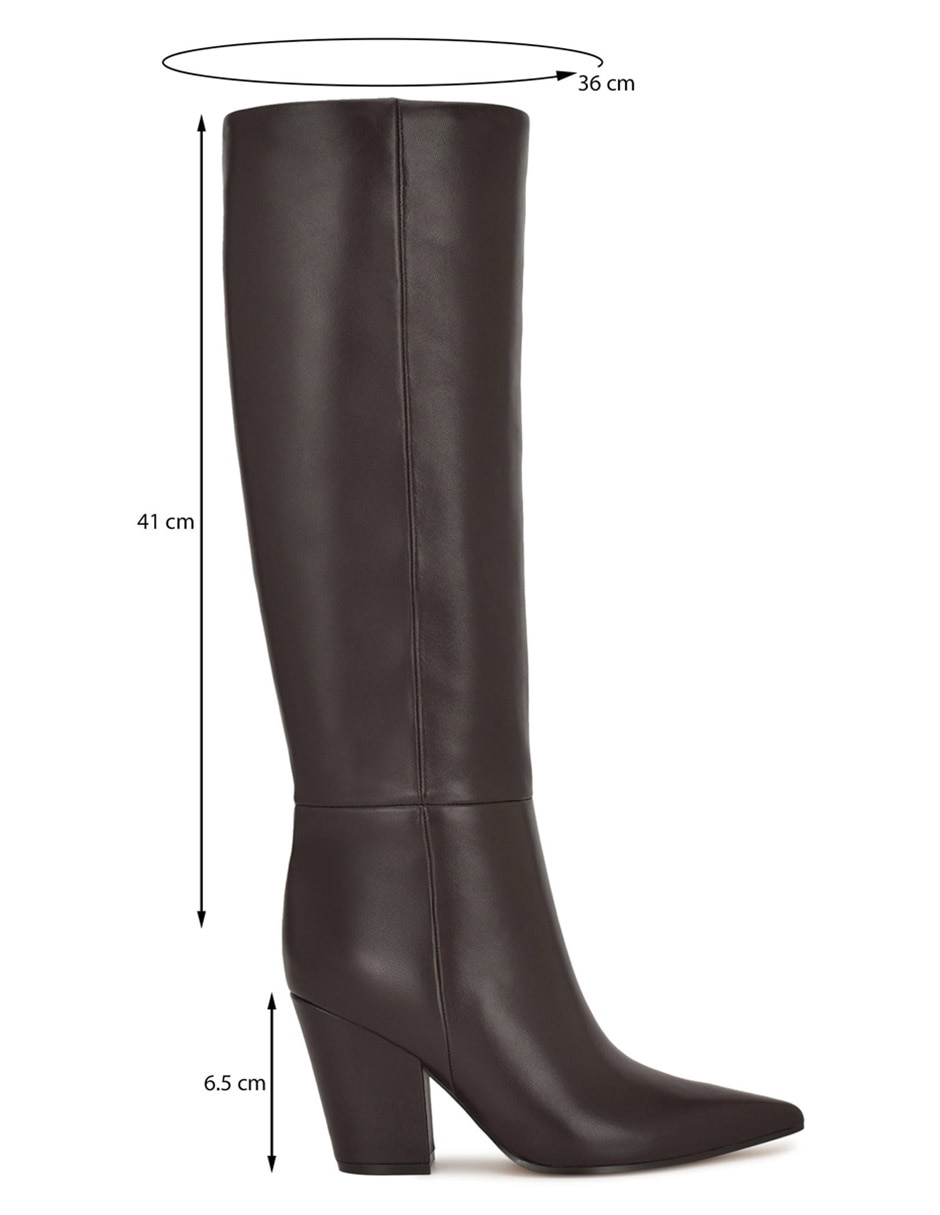 Bota abajo de la rodilla de piel para mujer 6