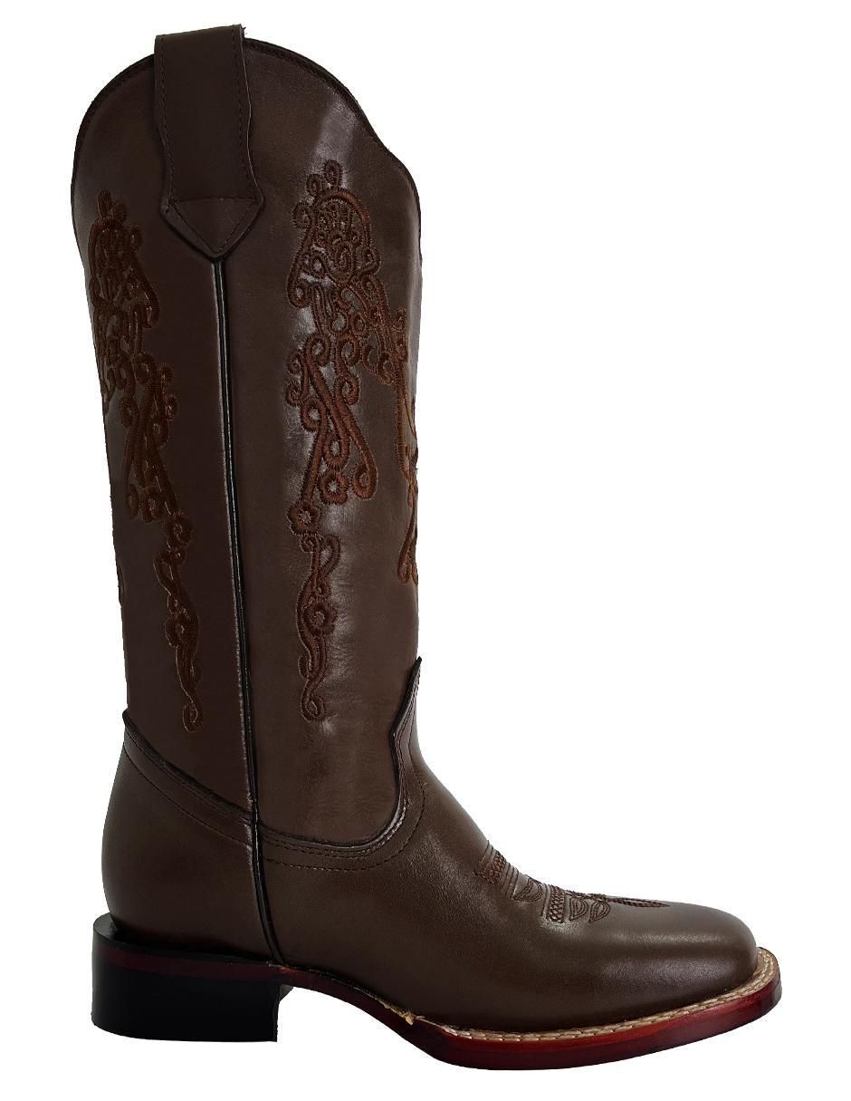 Bota cowboy media pierna Vaquero de piel para mujer 3