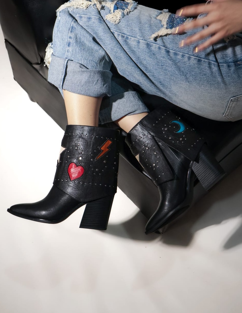 Bota cowboy arriba del tobillo Moda Jossefina de piel para mujer 9