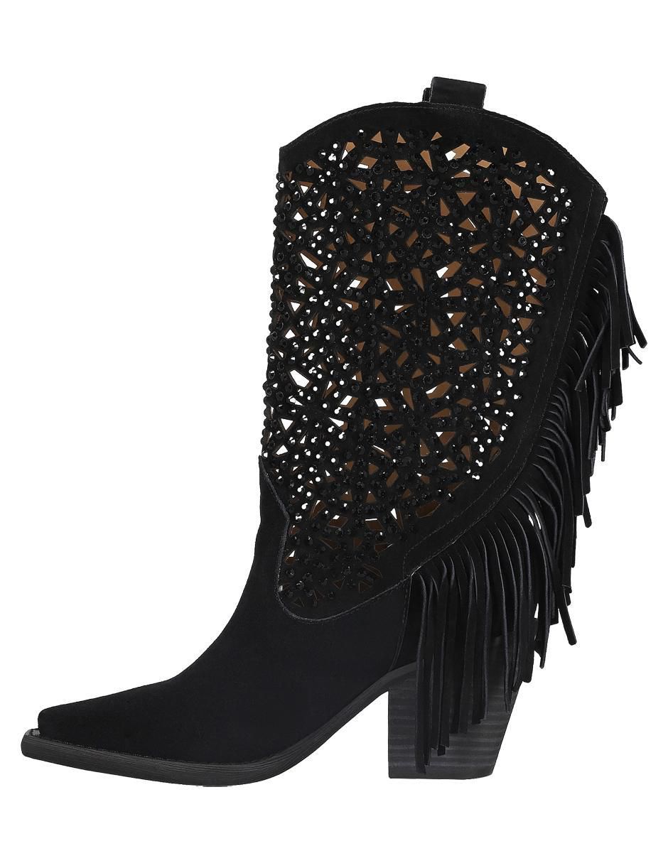 Bota media pierna de piel para mujer 5