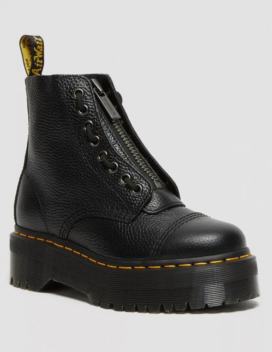 Bota combat arriba del tobillo de cuero para mujer 1