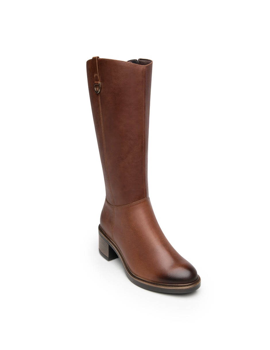 Bota abajo de la rodilla Casual de piel para mujer 1