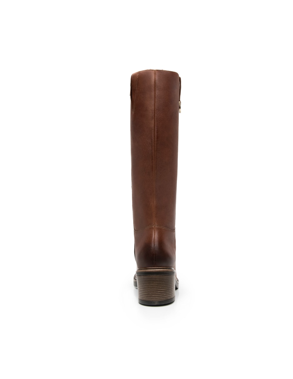 Bota abajo de la rodilla Casual de piel para mujer 2
