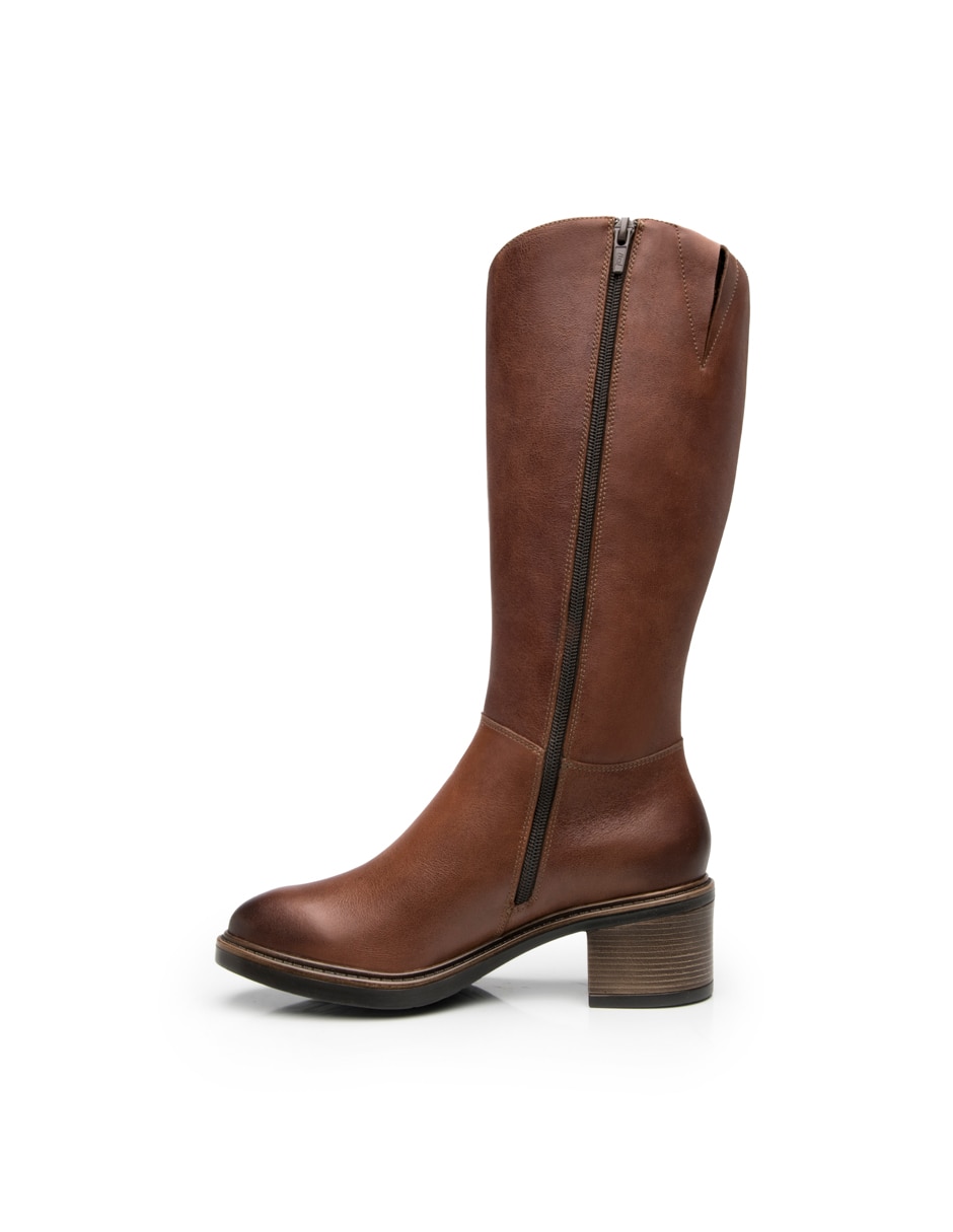 Bota abajo de la rodilla Casual de piel para mujer 4