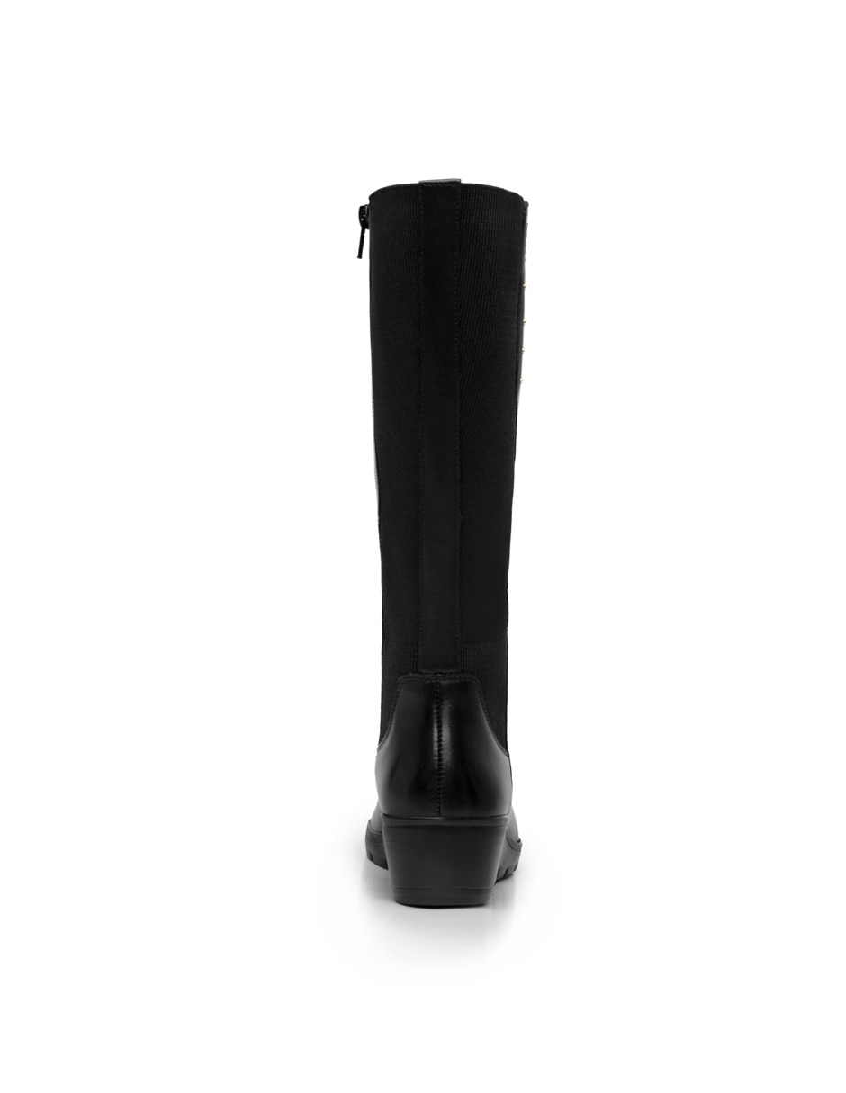 Bota abajo de la rodilla casual de piel para mujer 4