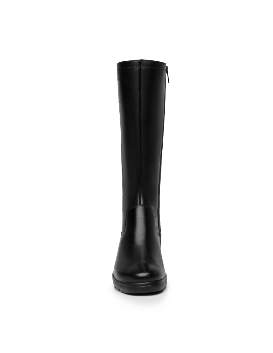 Bota abajo de la rodilla casual de piel para mujer 5