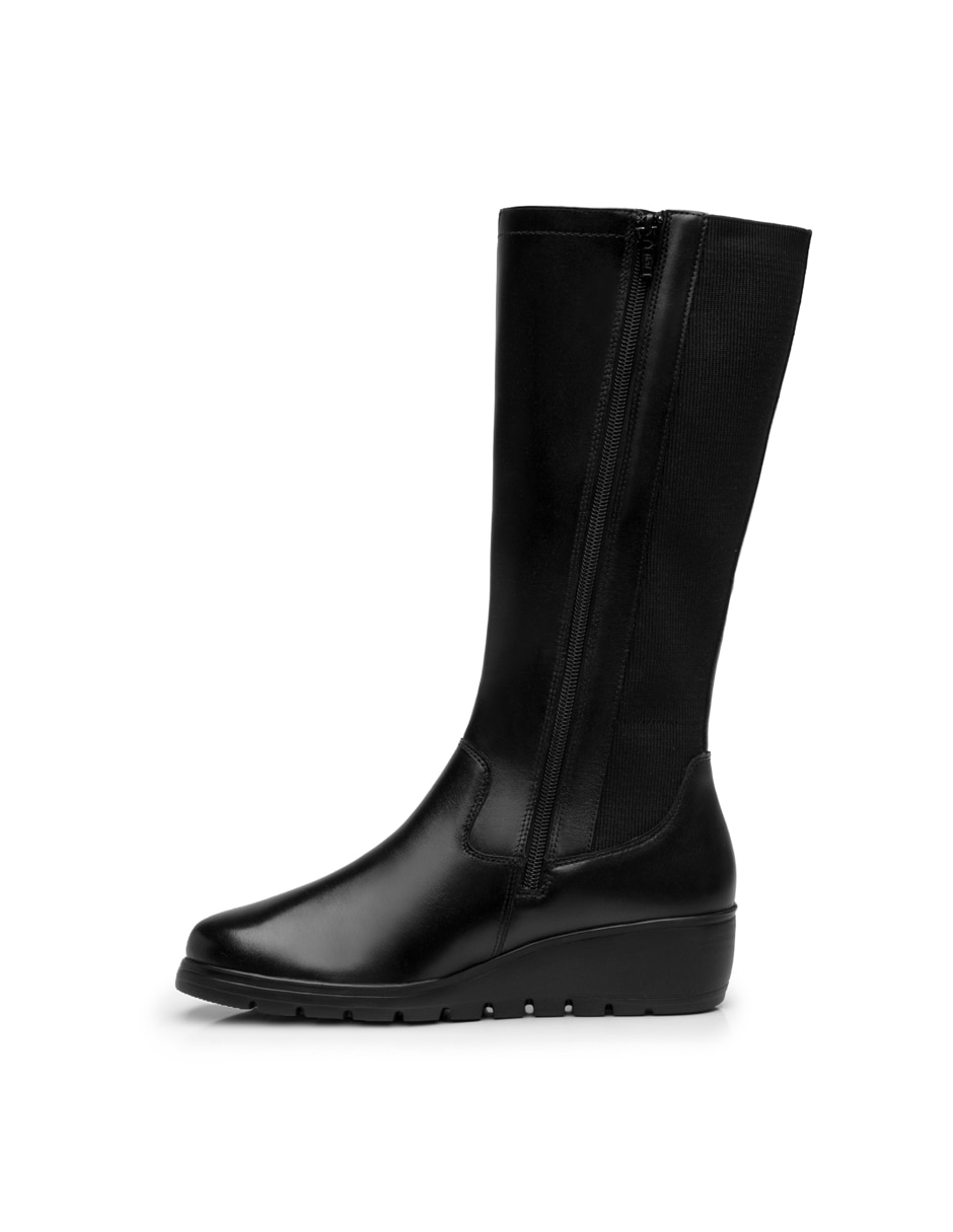 Bota abajo de la rodilla casual de piel para mujer 6