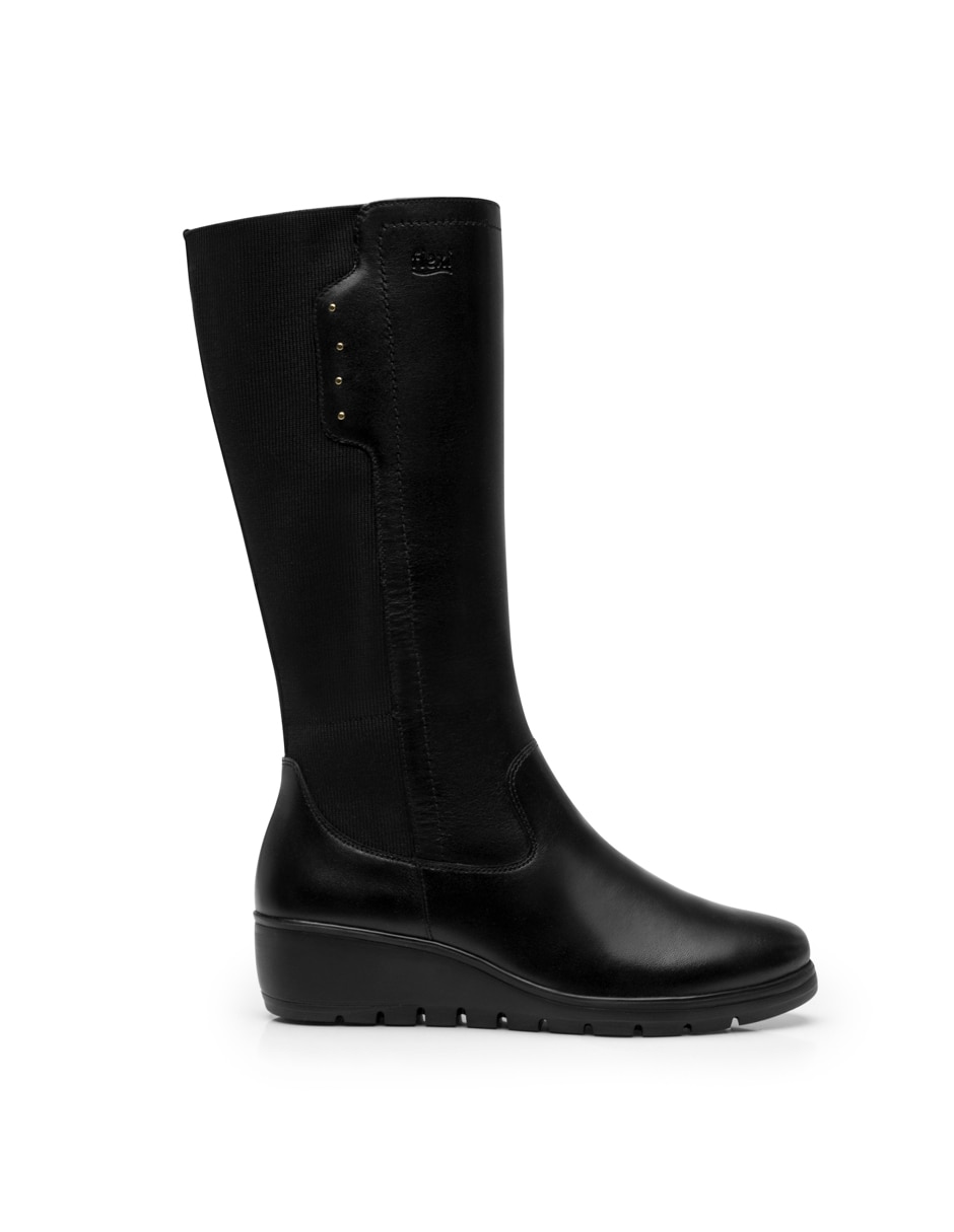 Bota abajo de la rodilla casual de piel para mujer 7